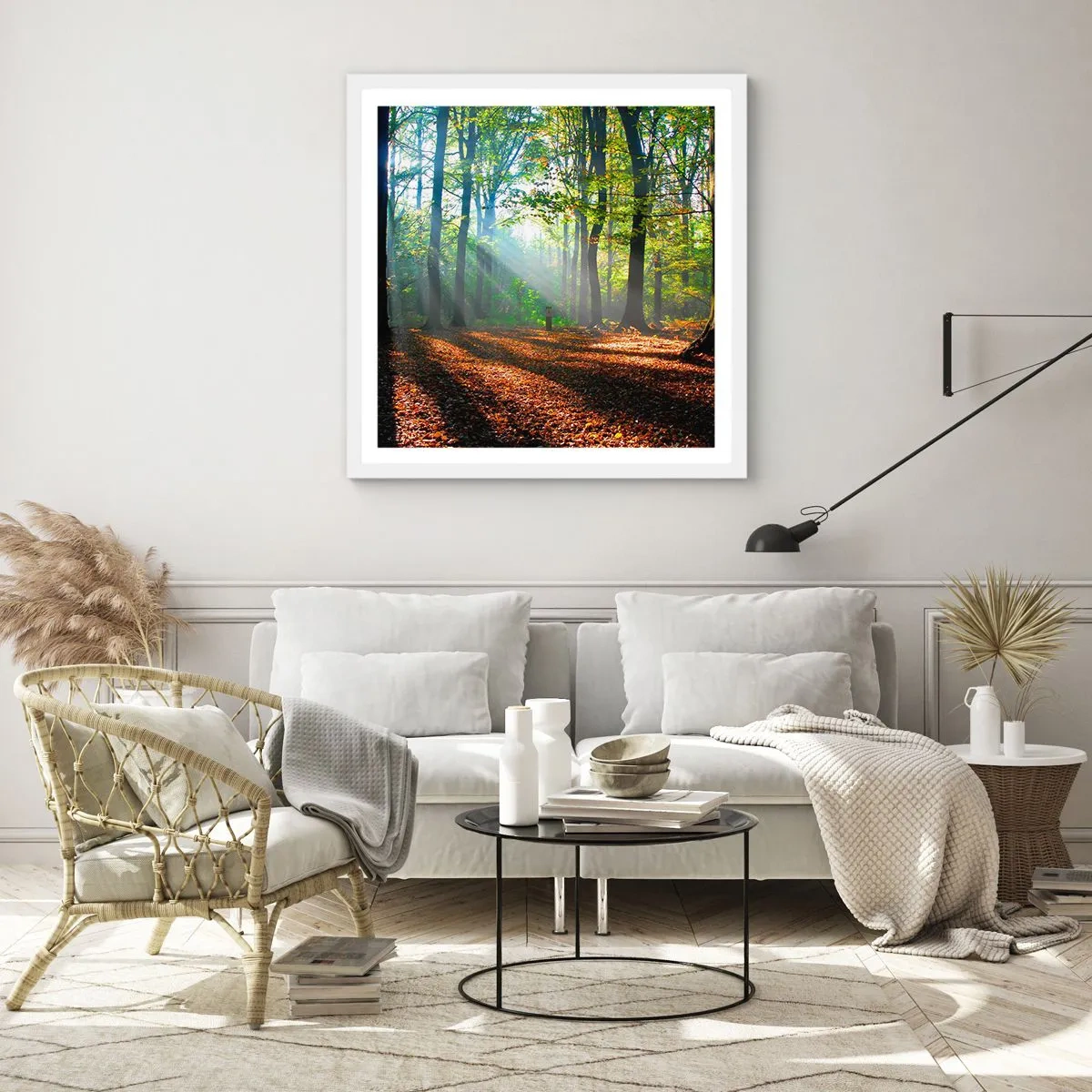 Poster în ramă albă - Străluciri și umbre - 30x30 cm