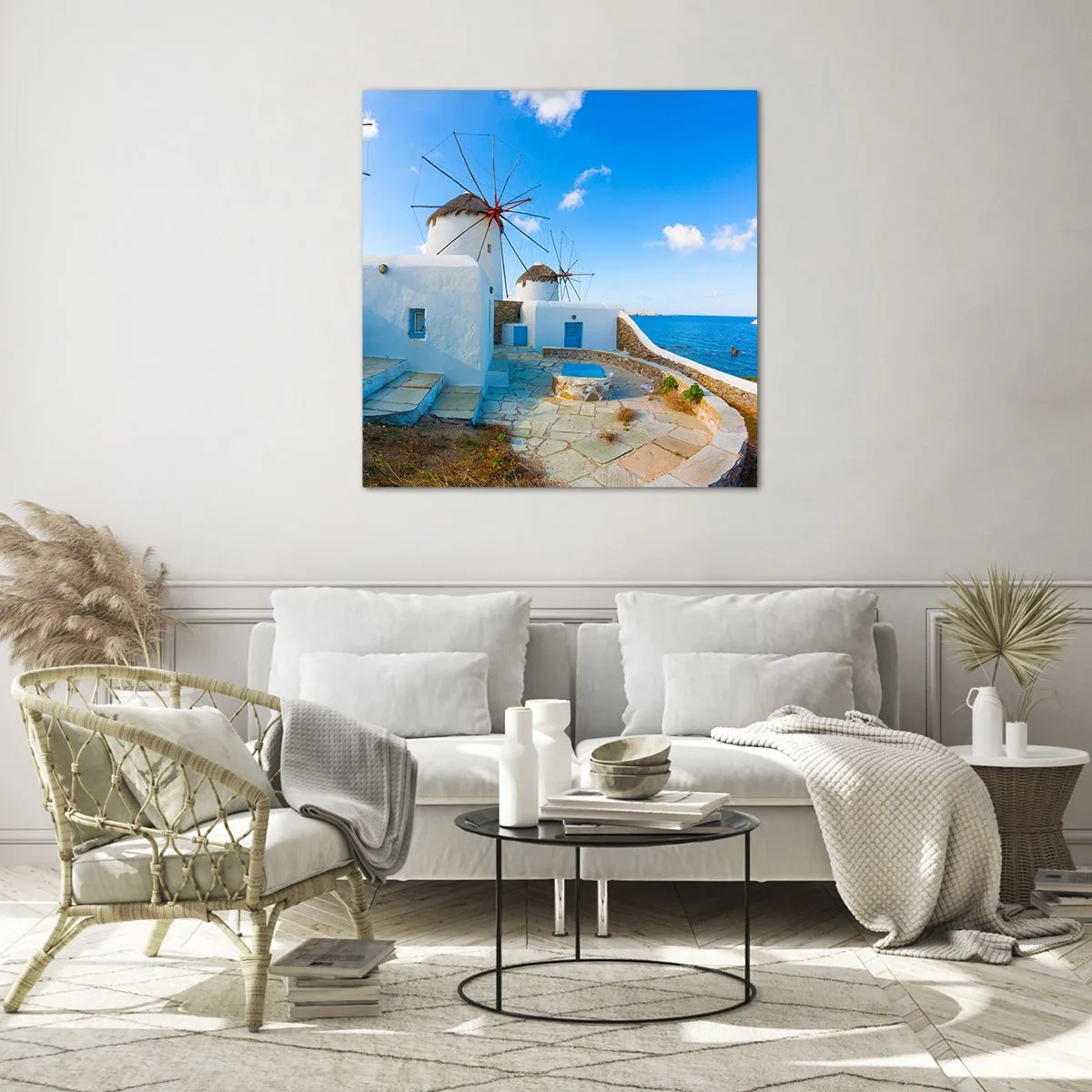 Tablou pe sticlă - Vânt albastru dinspre mare - 70x70 cm