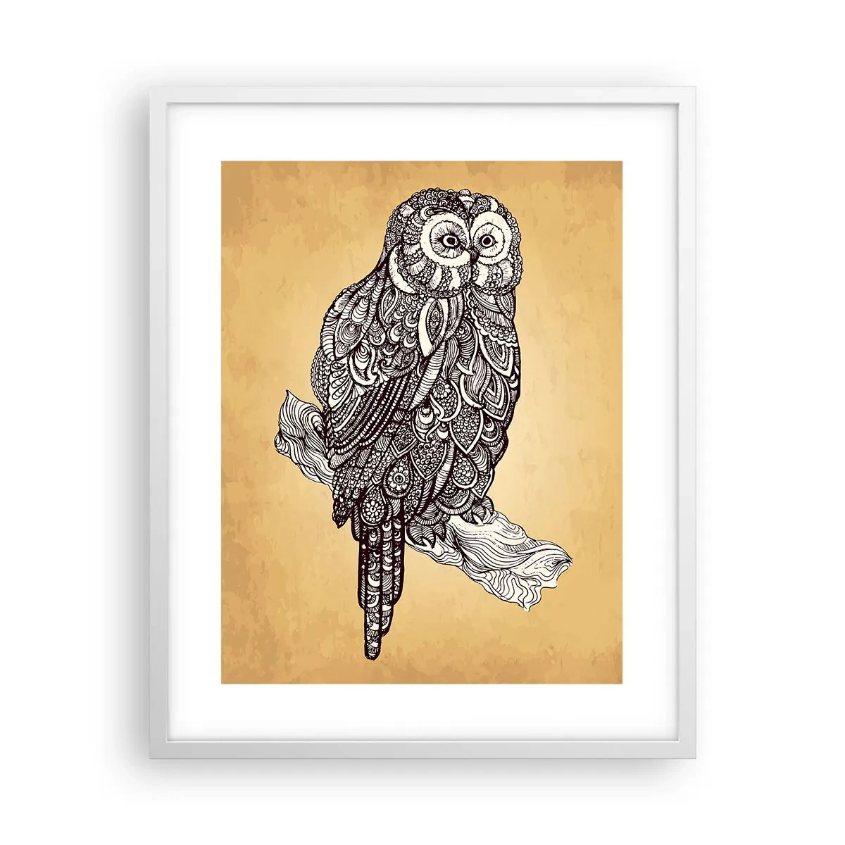 Poster în ramă albă - Ornamente complicate de înțelepciune - 40x50 cm