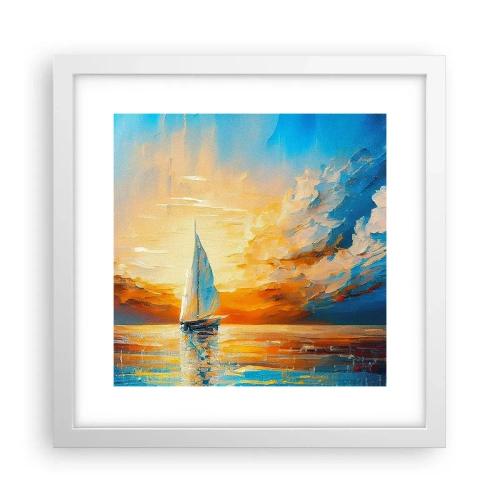 Poster în ramă albă - Navigare prin aur - 30x30 cm