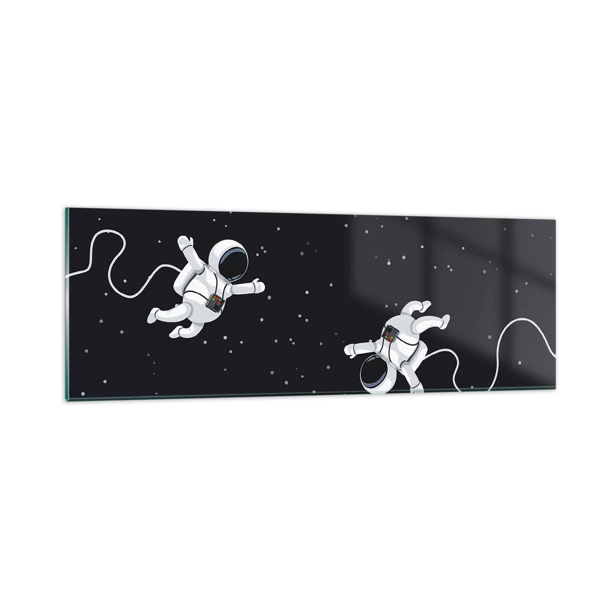 Tablou pe sticlă - Dansul spațial - 90x30 cm