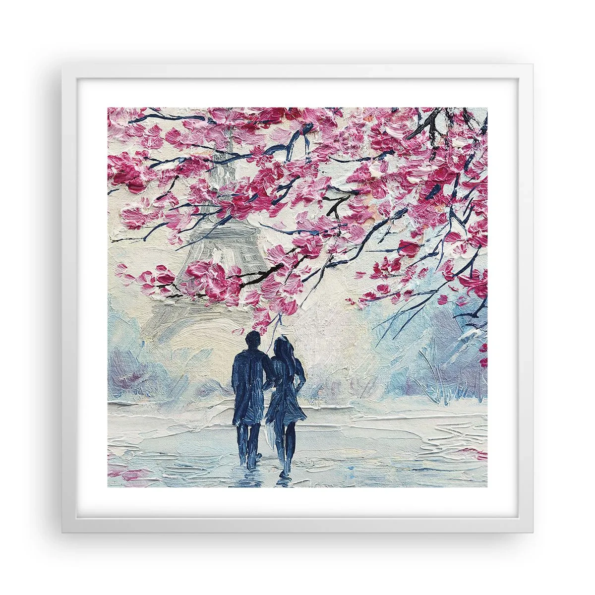 Poster în ramă albă - Plimbare romantică - 50x50 cm