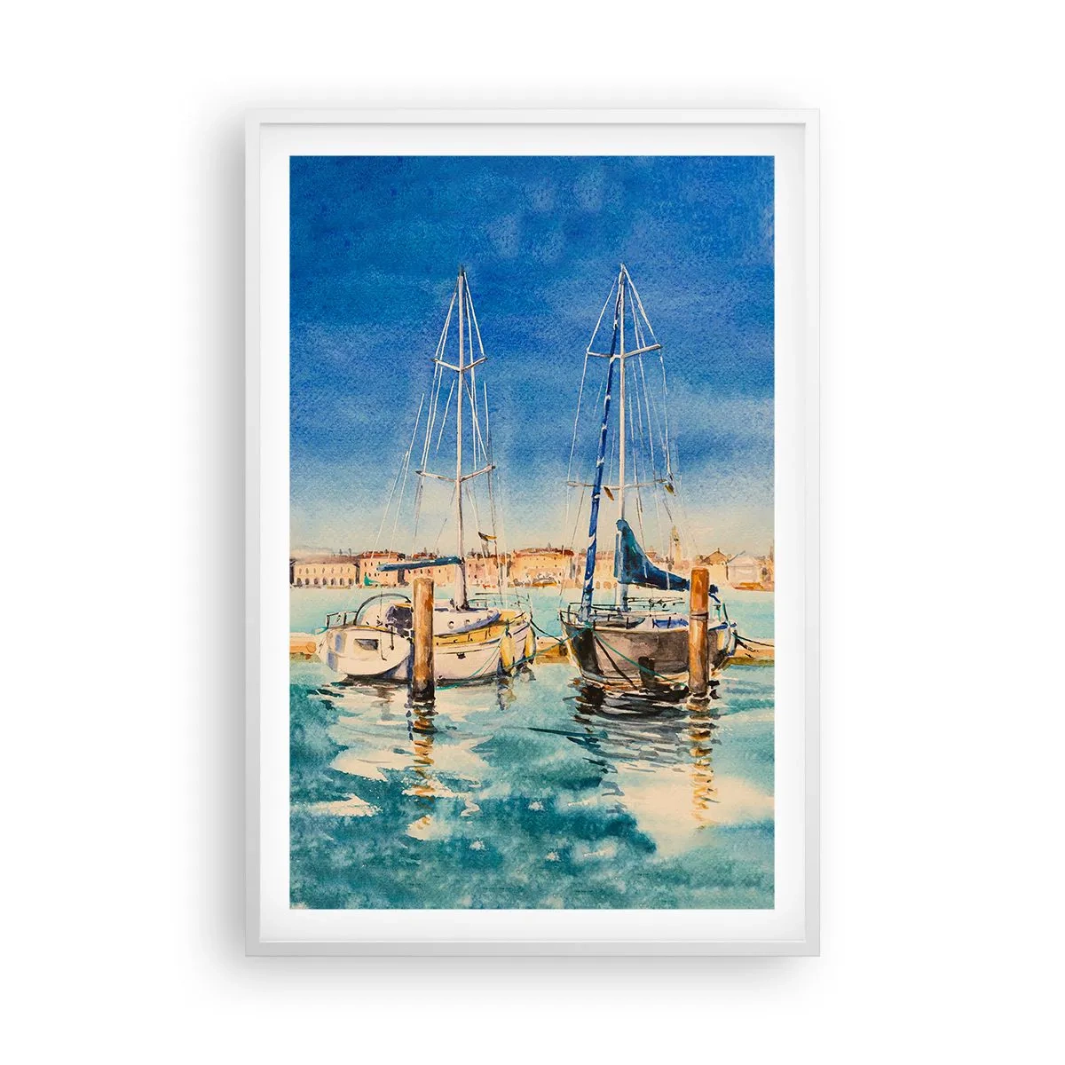 Poster în ramă albă - Laguna însorită - 61x91 cm