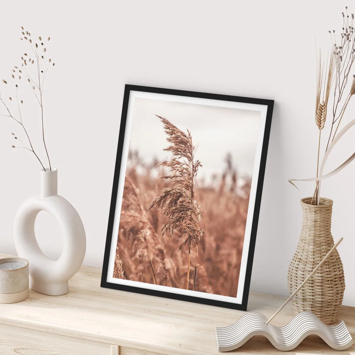 Poster în ramă neagră - Toamna pe câmpuri - 61x91 cm