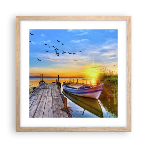 Poster în ramă de stejar deschis - La revedere, până mâine - 40x40 cm