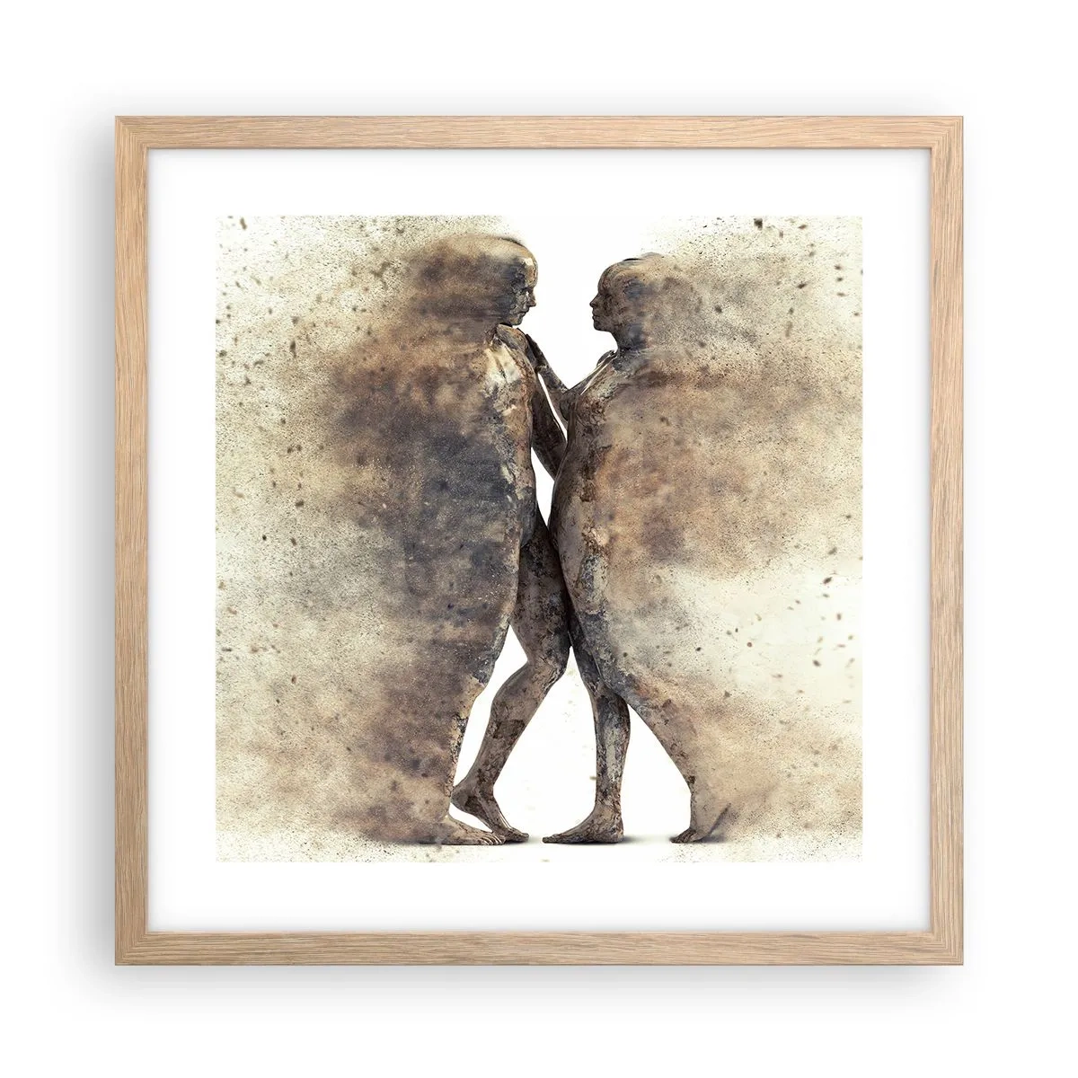 Poster în ramă de stejar deschis - Din praf s-au ridicat la iubire - 40x40 cm
