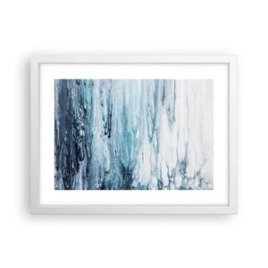 Poster în ramă albă - Țurțuri de albastru - 40x30 cm