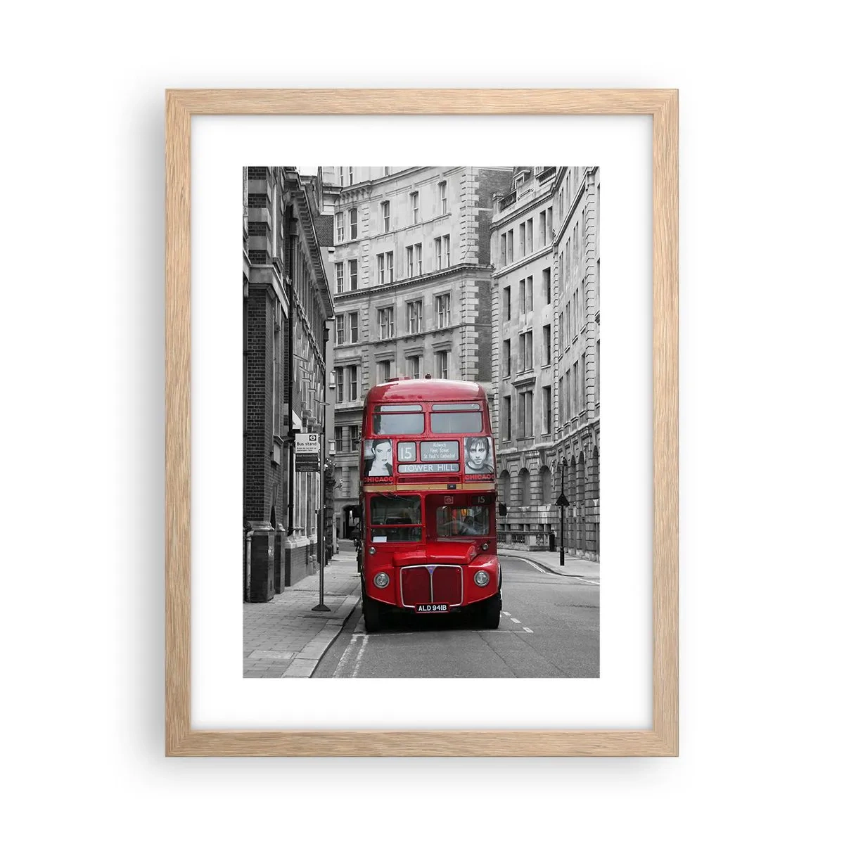 Poster în ramă de stejar deschis - Viața de zi cu zi nu trebuie să fie gri - 30x40 cm