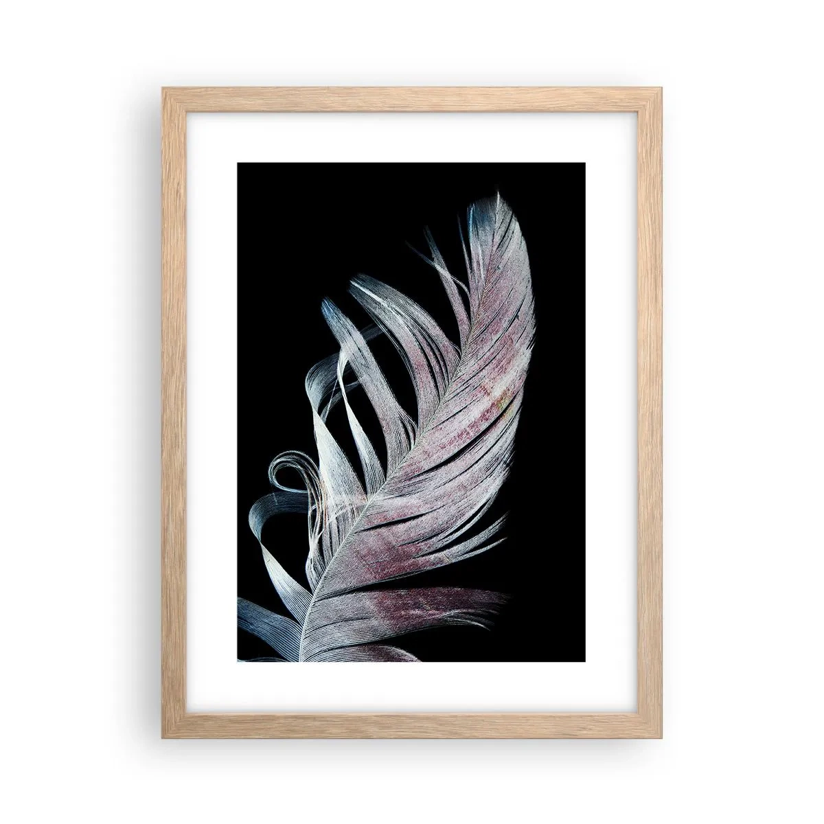Poster în ramă de stejar deschis - Gândește-te la atingere - 30x40 cm
