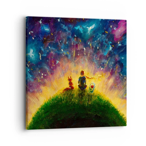 Tablou pe pânză - Dragoste și prietenie - întreaga lume - 30x30 cm