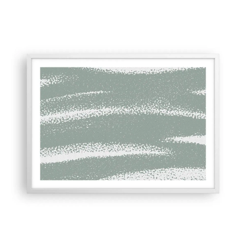 Poster în ramă albă - Abstracție în stil de iarnă - 70x50 cm