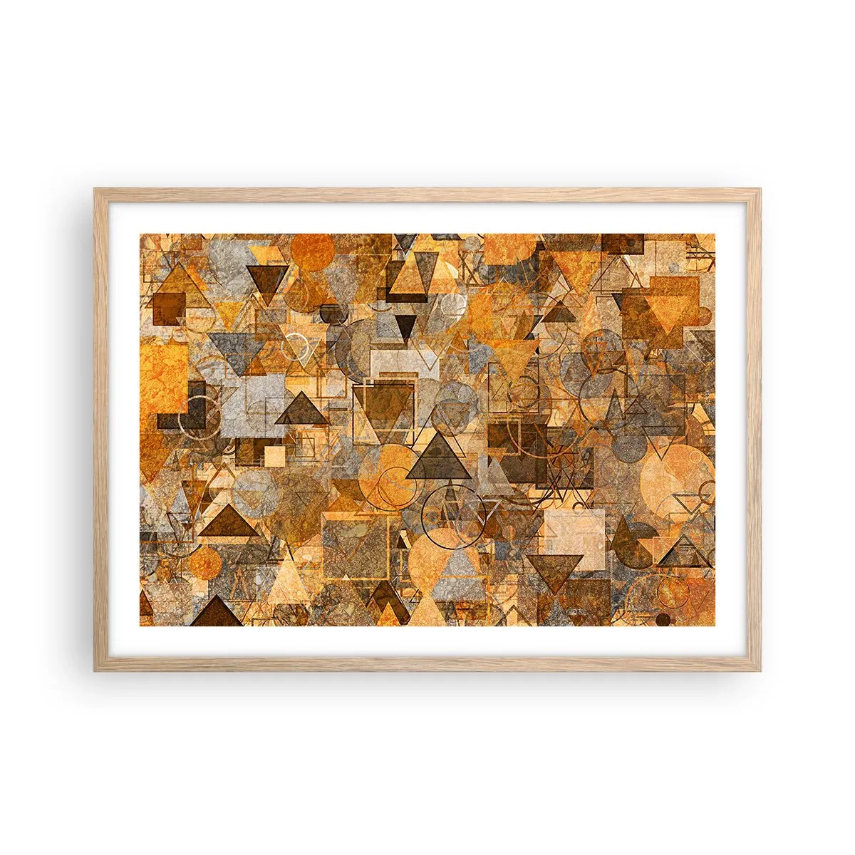 Poster în ramă de stejar deschis - Lumea băgată în formă - 70x50 cm