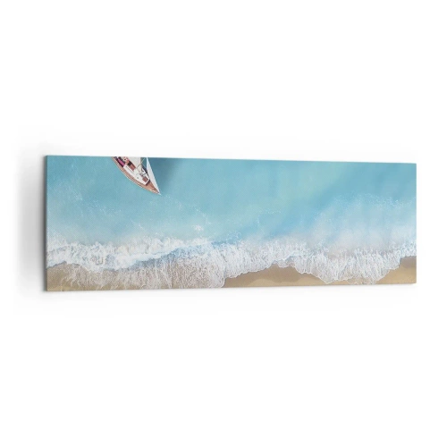Tablou pe pânză - La frontieră dintre albastru și auriu - 160x50 cm