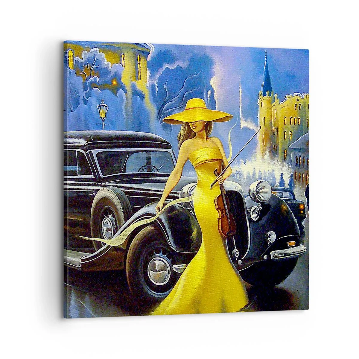 Tablou pe pânză - Nocturne pentru vioară și dragoste - 60x60 cm