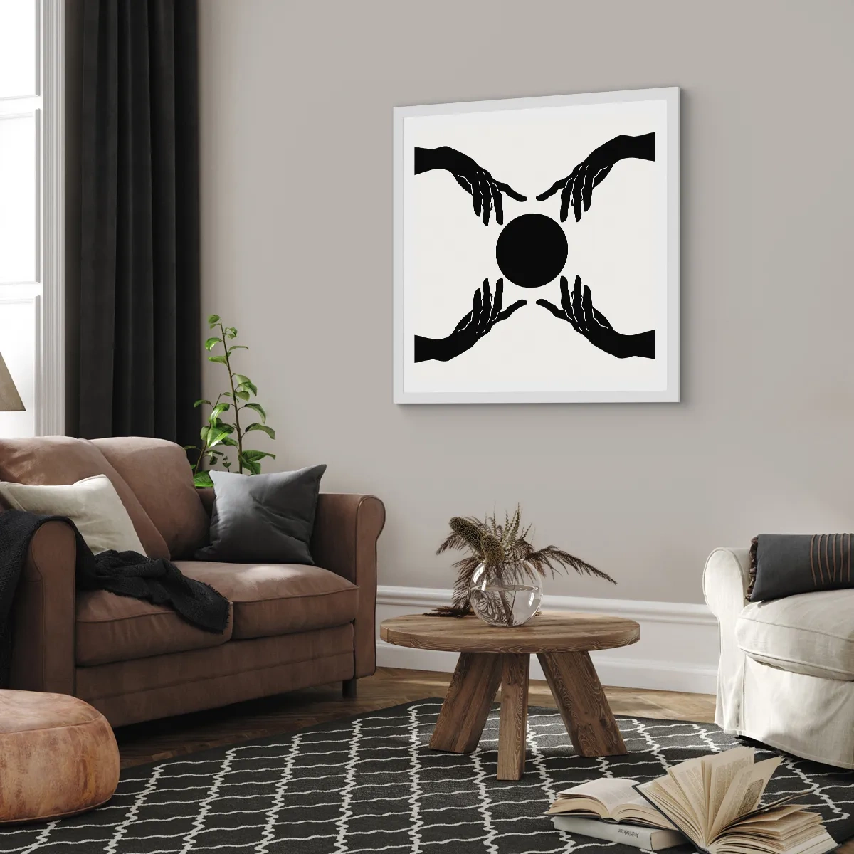 Poster în ramă albă - Semnul secret - 60x60 cm