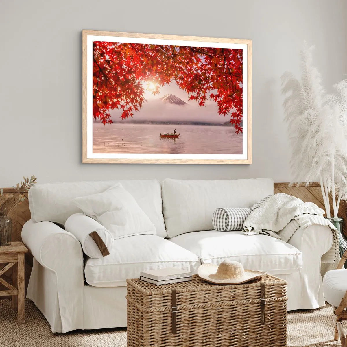 Poster în ramă de stejar deschis - În stil japonez - 50x40 cm