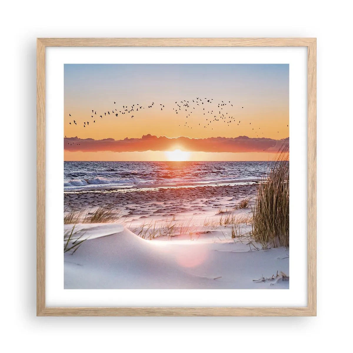 Poster în ramă de stejar deschis - Peisaj orizontal - 50x50 cm