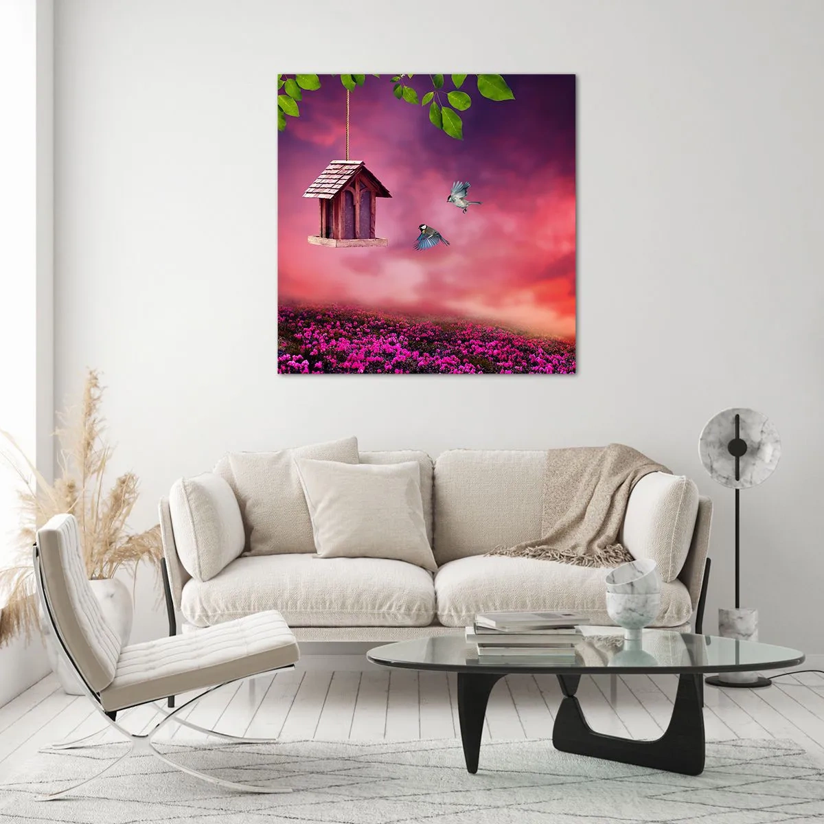 Tablou pe sticlă - Invitație la cină - 40x40 cm