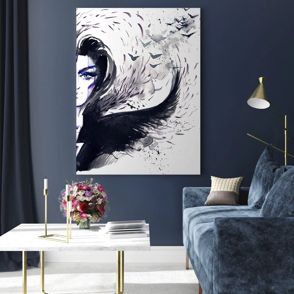 Tablou pe sticlă - Demonică și frumoasă - 80x120 cm