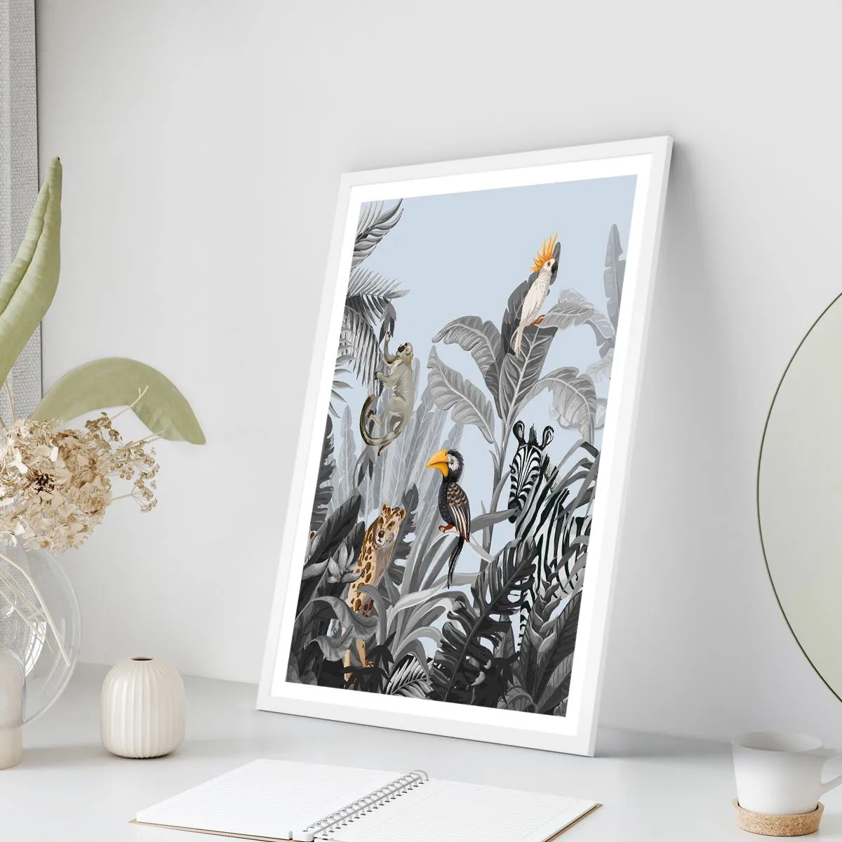 Poster în ramă albă - O fabulă africană - 30x40 cm