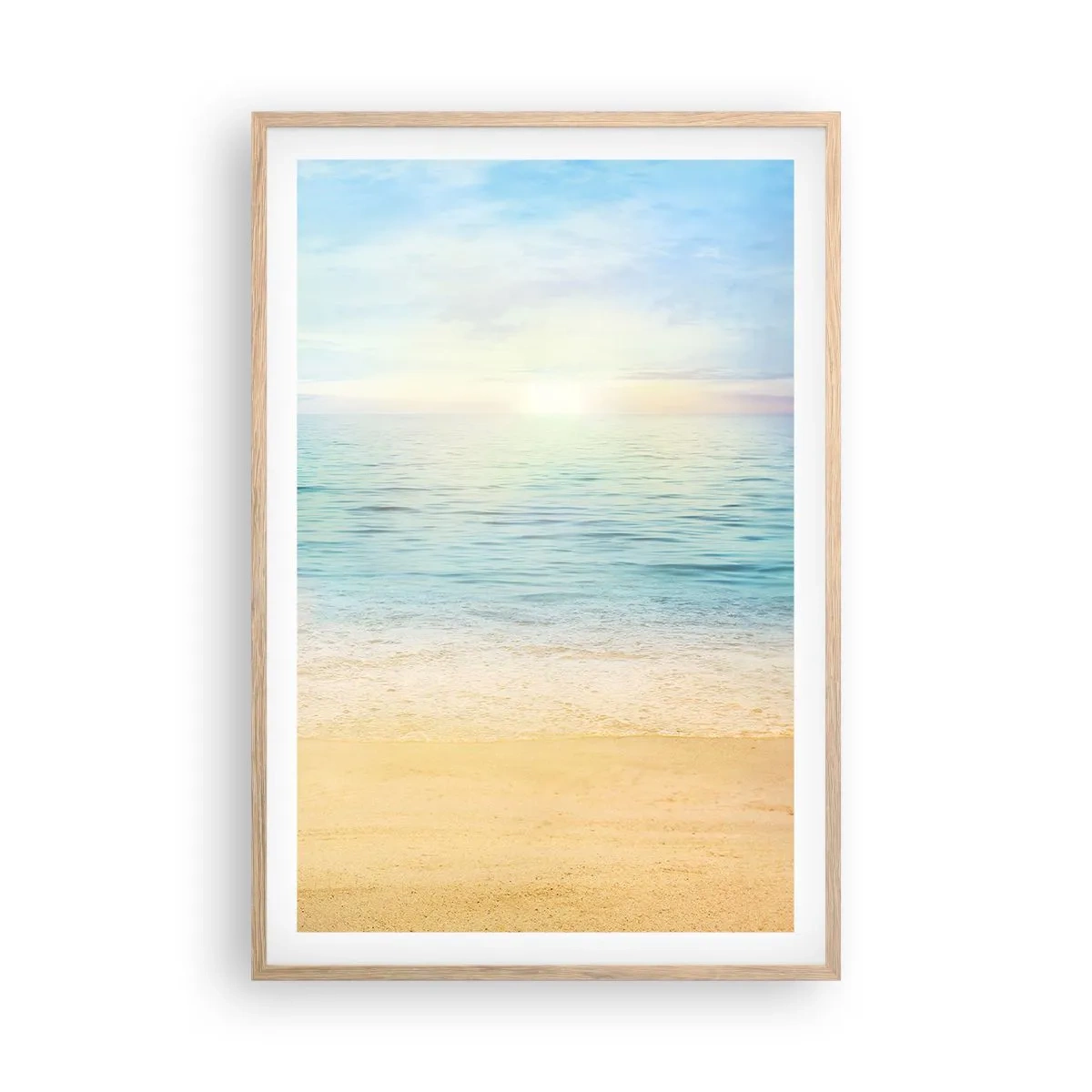 Poster în ramă de stejar deschis - Marele albastru - 61x91 cm