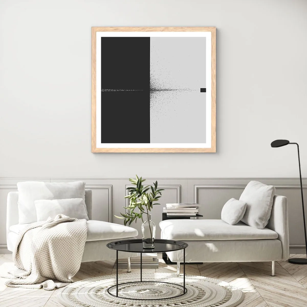 Poster în ramă de stejar deschis - Direct la țintă - 50x50 cm