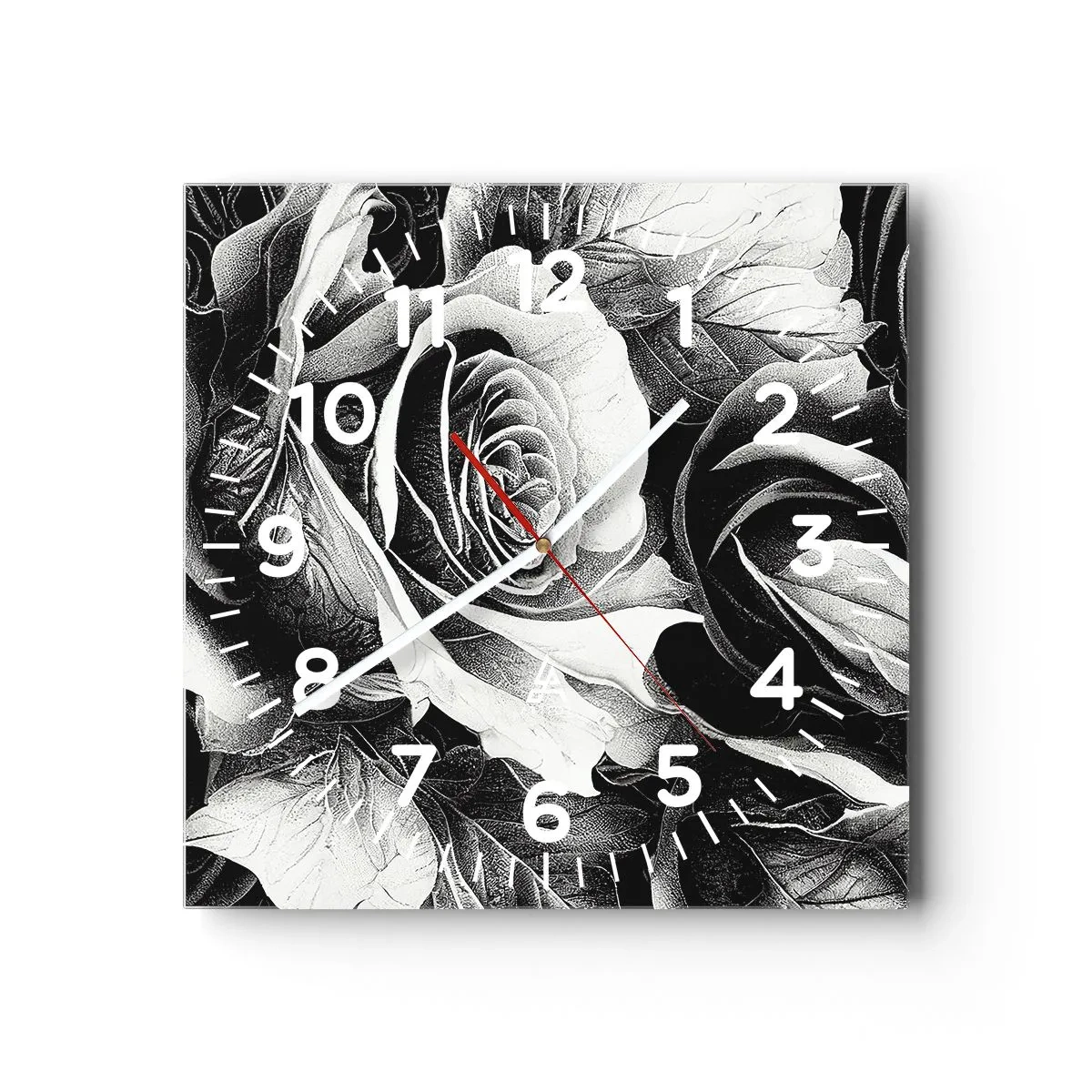 Ceas de perete - Ceas pe sticlă - Mereu regina - 40x40 cm