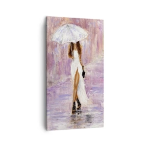 Tablou pe pânză - În ploaia de liliac - 45x80 cm