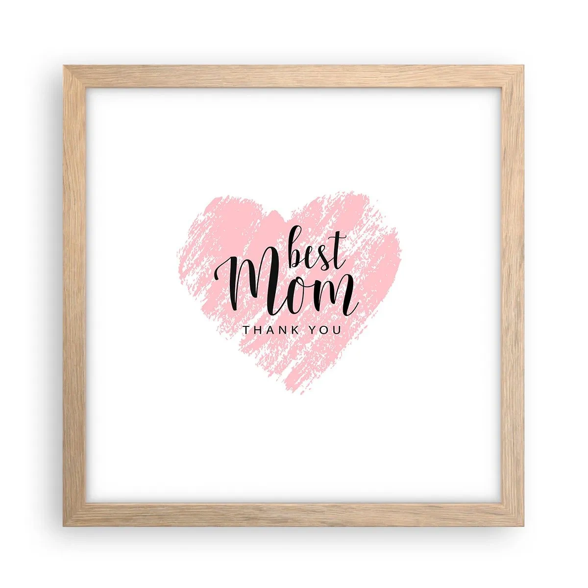 Poster în ramă de stejar deschis - Întotdeauna la momentul potrivit - 30x30 cm