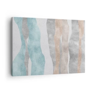 Tablou pe pânză Canvas - Dungi abstracte în nuanțe pastelate - 70x50cm - Studiu de proximitate - Decorațiune modernă pentru perete pentru living și dormitor ARTTOR