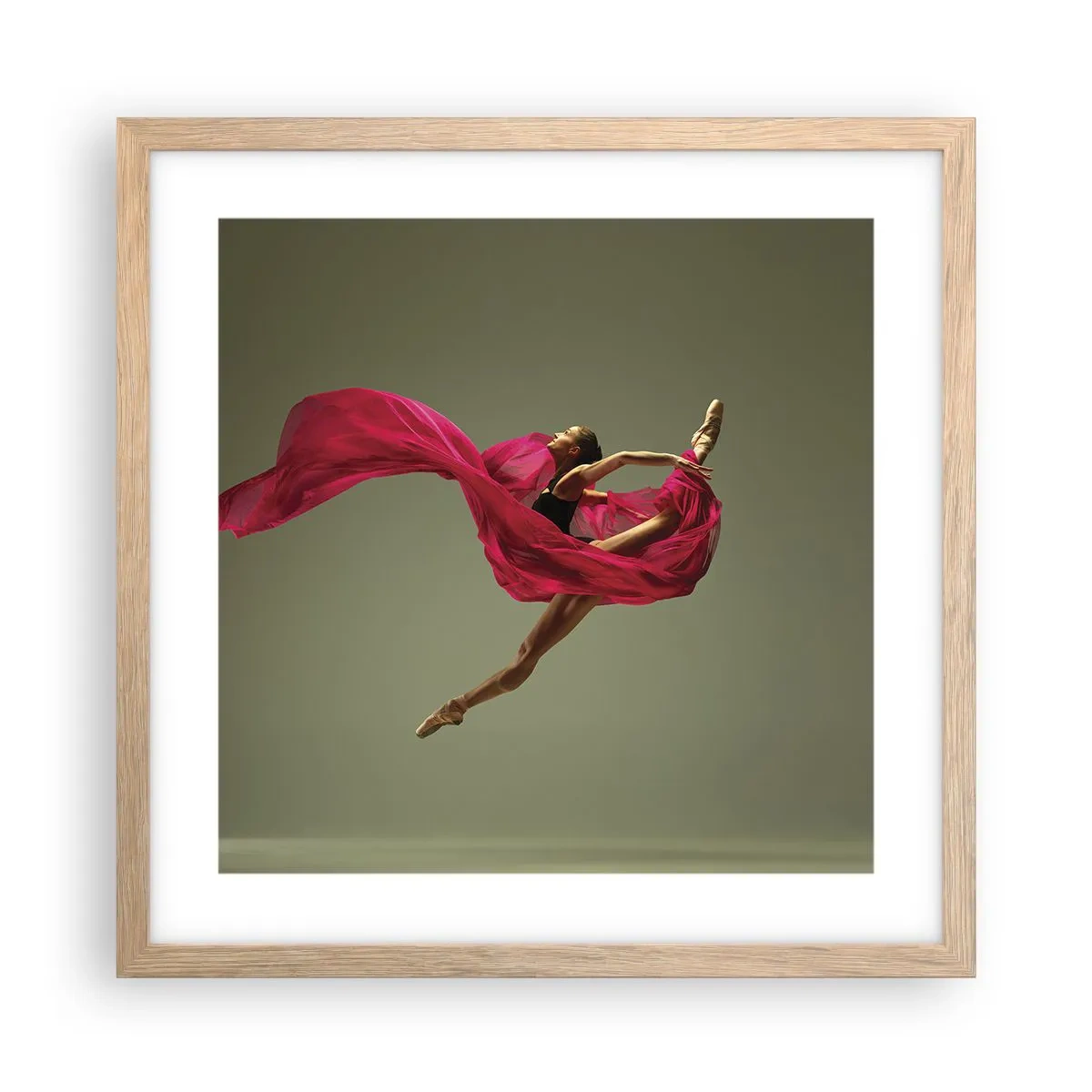 Poster în ramă de stejar deschis - Flacără dansatoare - 40x40 cm