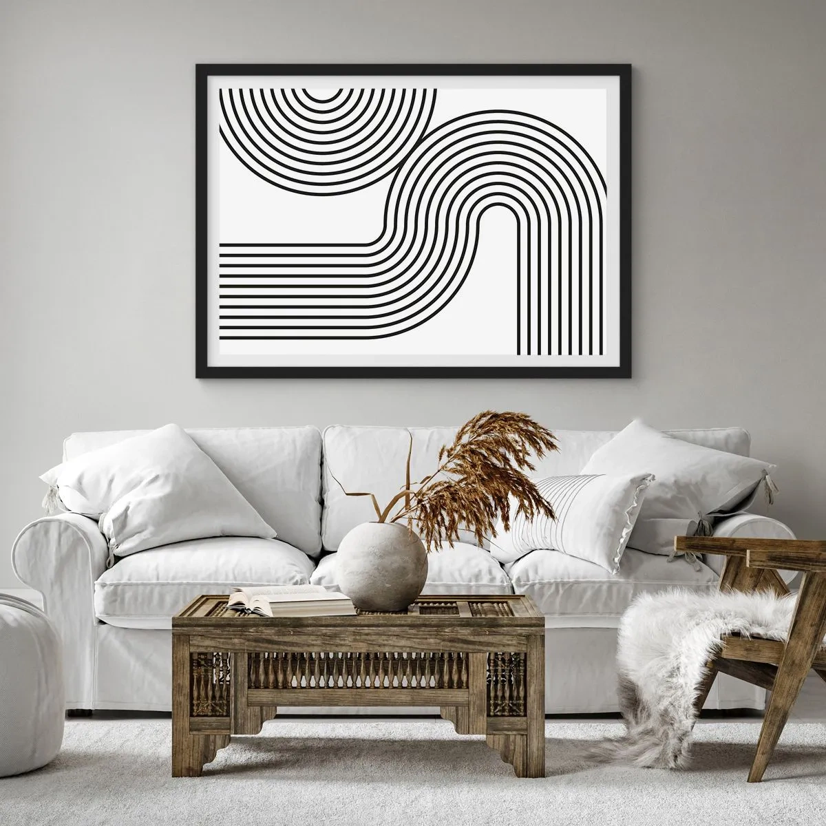 Poster în ramă neagră - Pe o curbă - 70x50 cm