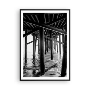 Poster în ramă neagră - Loc de ascuns pe plajă - 70x100 cm