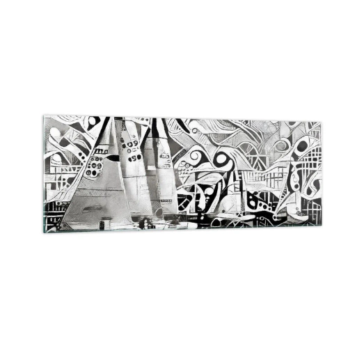 Tablou pe sticlă - Între valuri - 140x50 cm