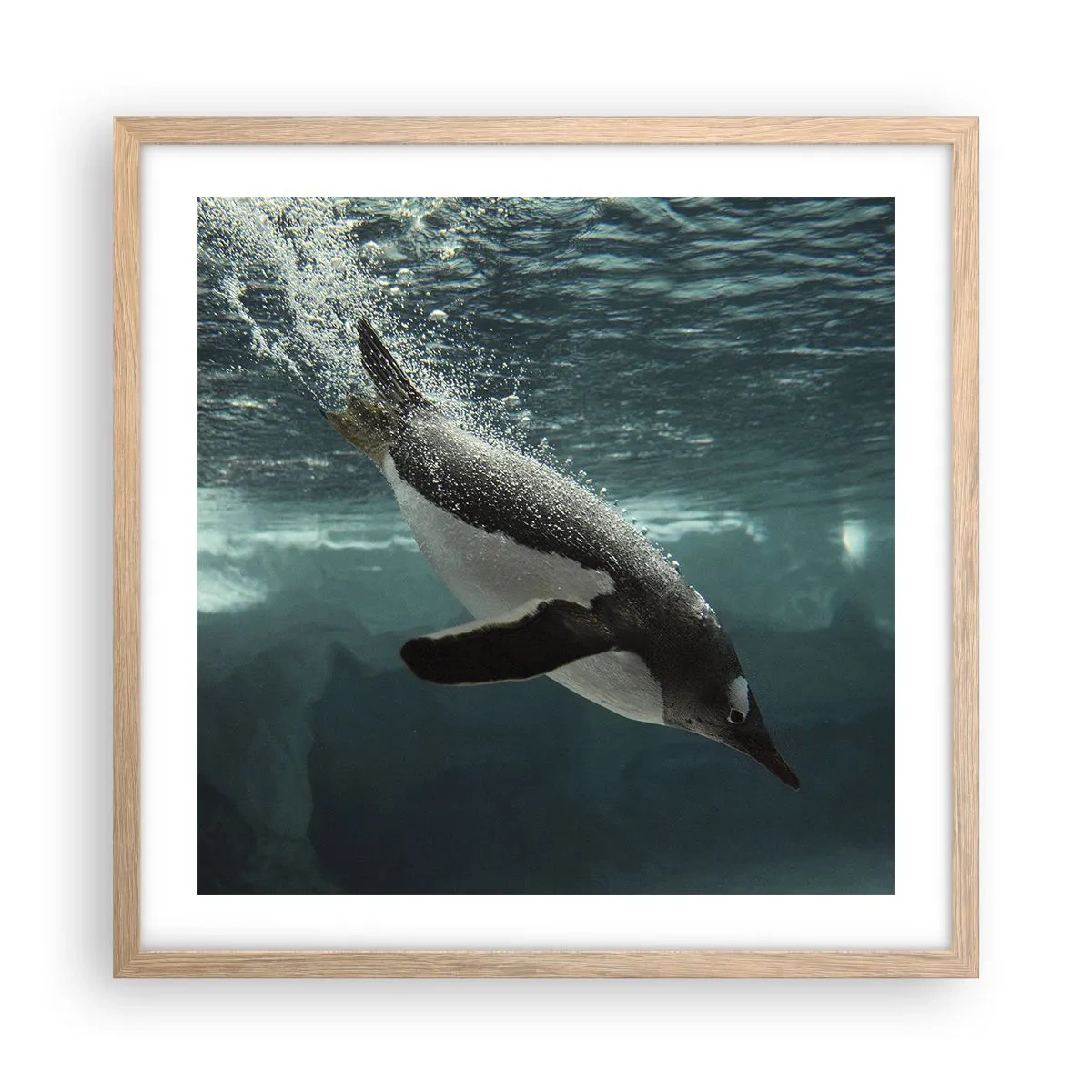 Poster în ramă de stejar deschis - Bun venit în lumea mea - 50x50 cm