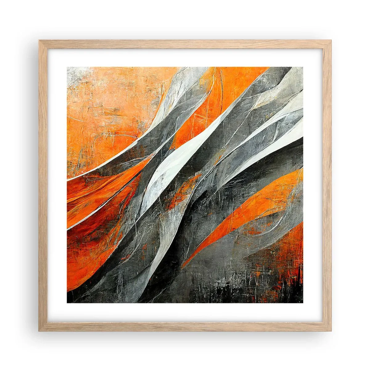 Poster în ramă de stejar deschis - Căldură și frig - 50x50 cm