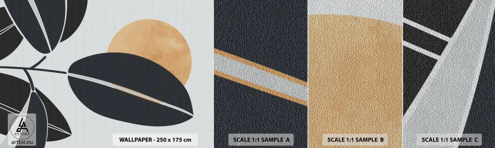 Mostră tapet Premium Sand - Ziua unei veri fierbinți - Botanică, Frunze, Minimalism - 100x30 cm