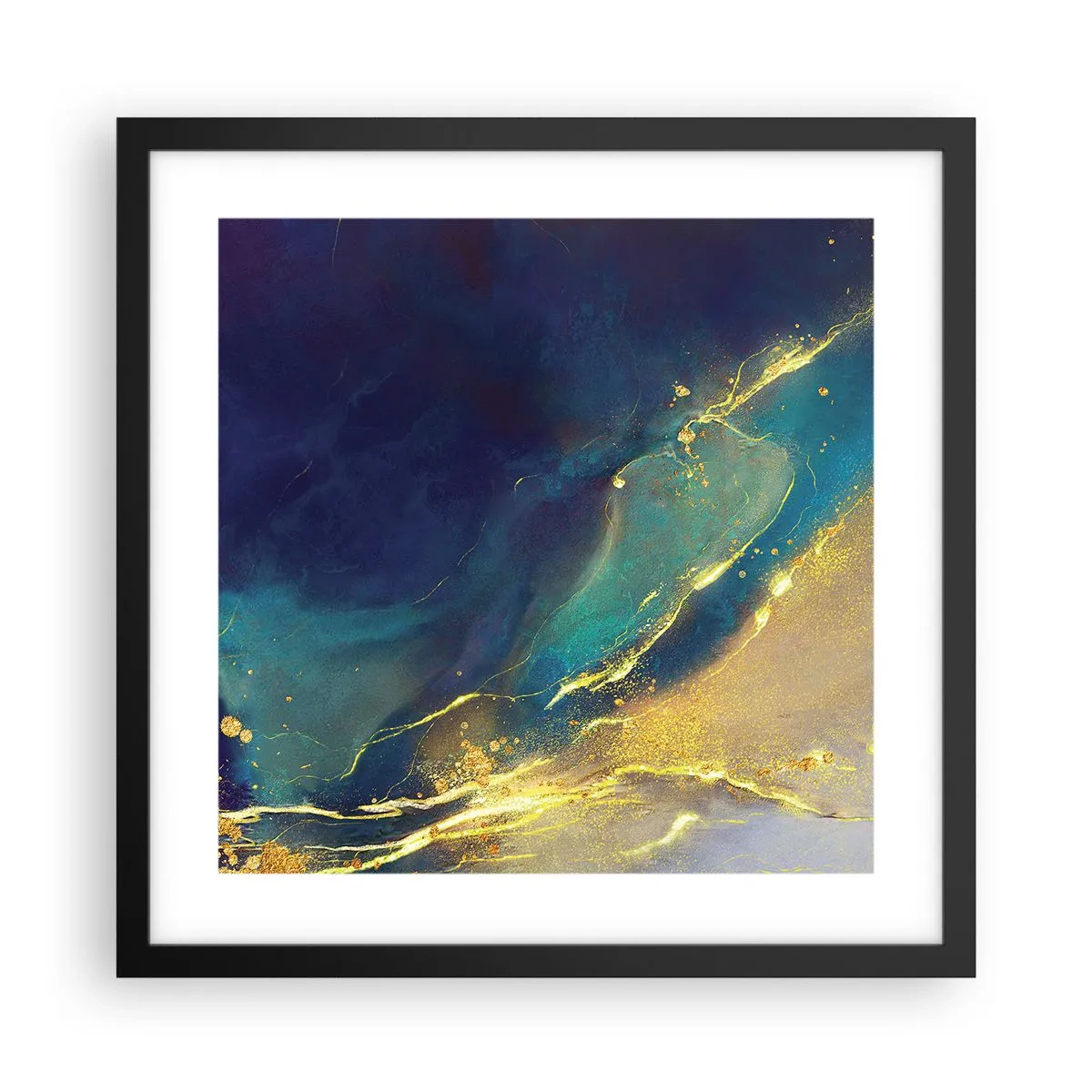 Poster în ramă neagră - Baltă de aur - 40x40 cm