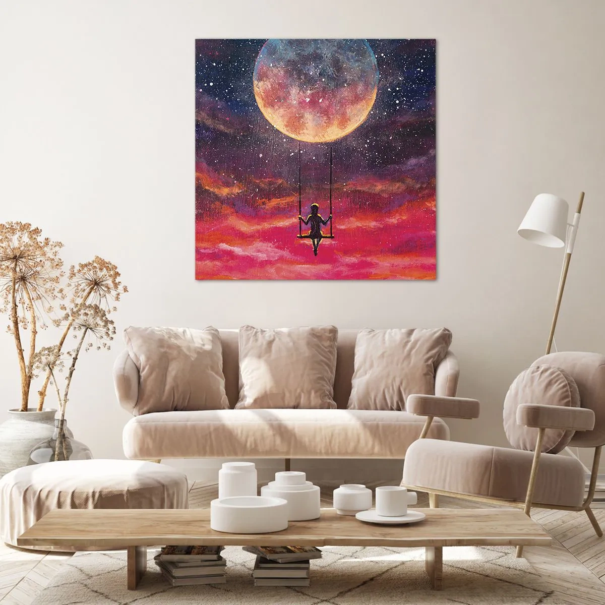 Tablou pe pânză - Cu capul în nori - 40x40 cm