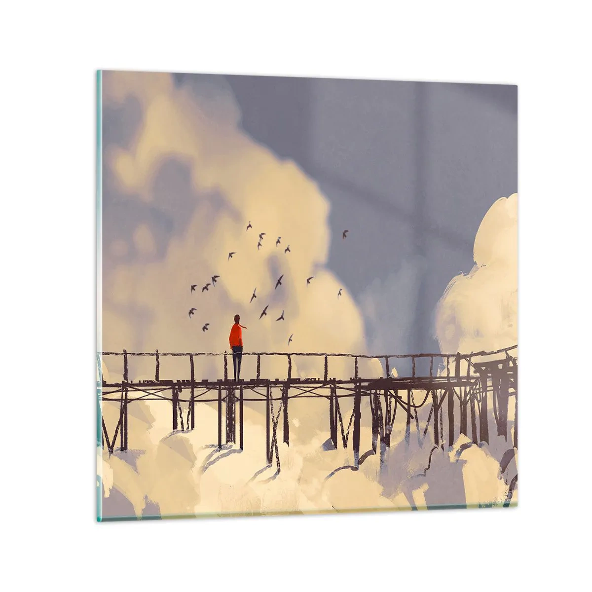 Tablou pe sticlă - Dorință albastră - 50x50 cm