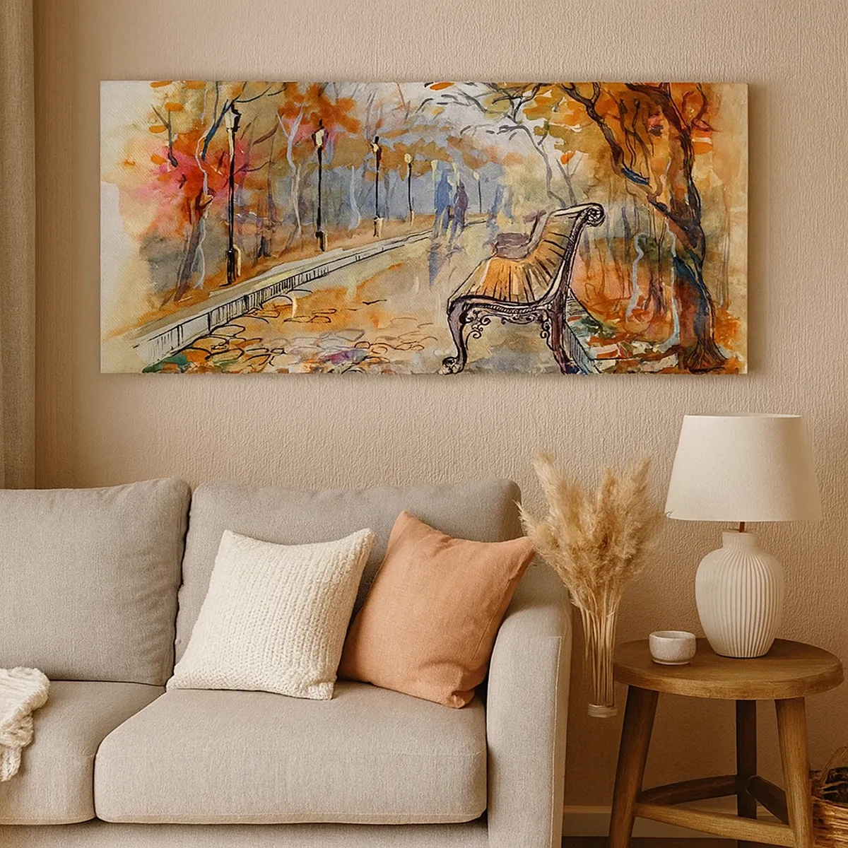 Tablou pe pânză - Pășim împreună în toamnă - 30x30 cm