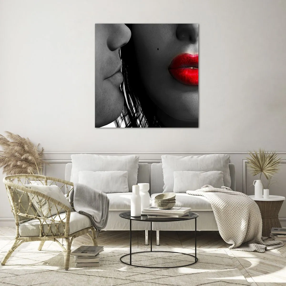 Tablou pe sticlă - Față în față  - 70x70 cm