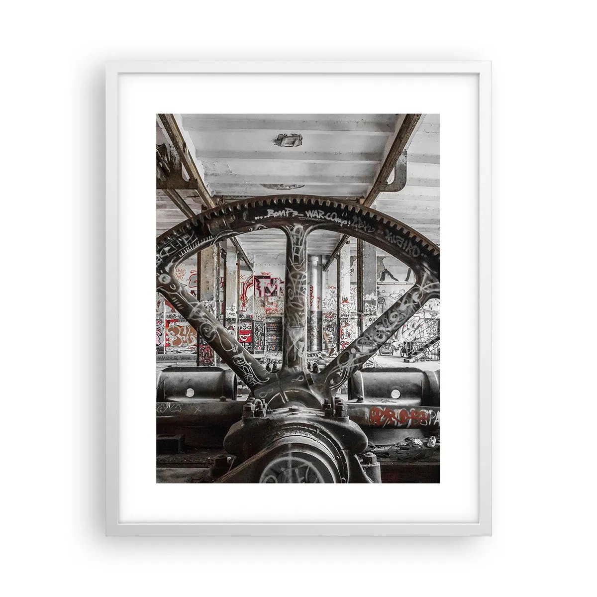 Poster în ramă albă - Viața secretă a unei fabrici - 40x50 cm