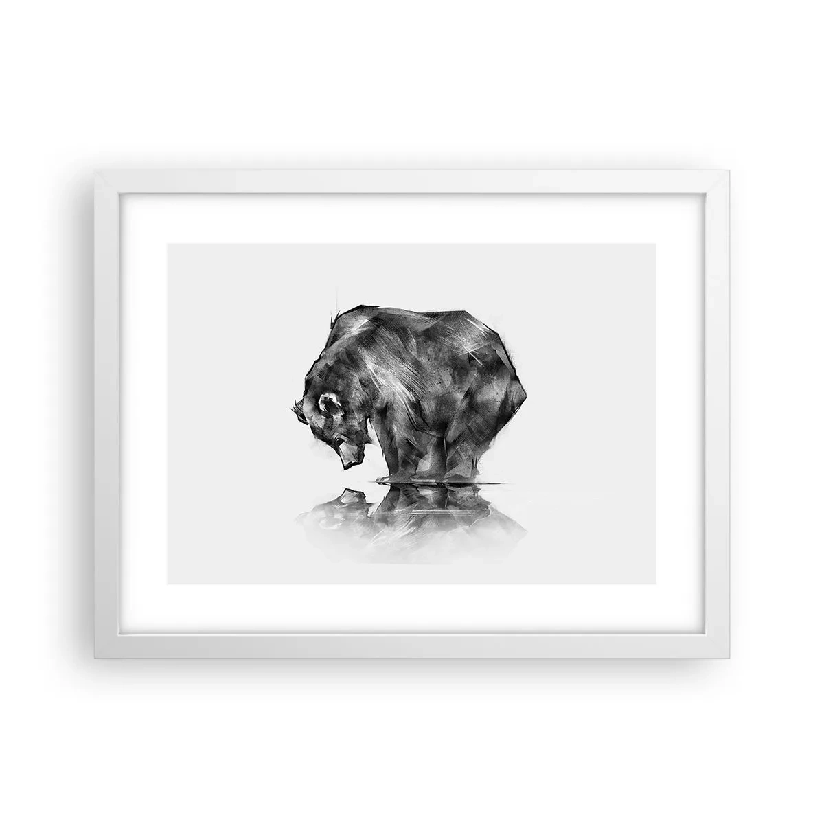 Poster în ramă albă - Mă bucur să văd pe cineva apropiat - 40x30 cm