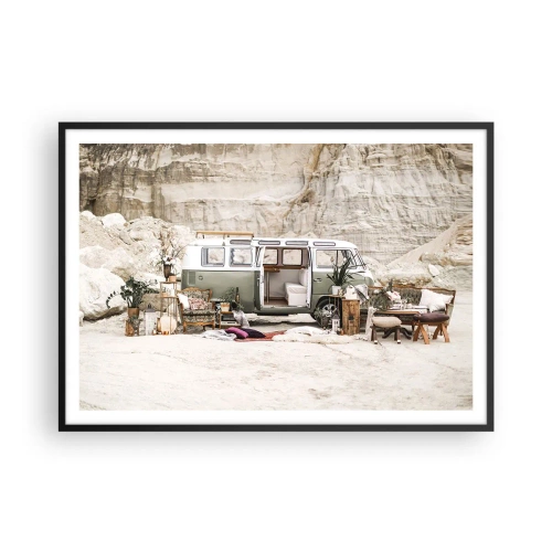 Poster în ramă neagră - Să înceapă călătoria - 100x70 cm