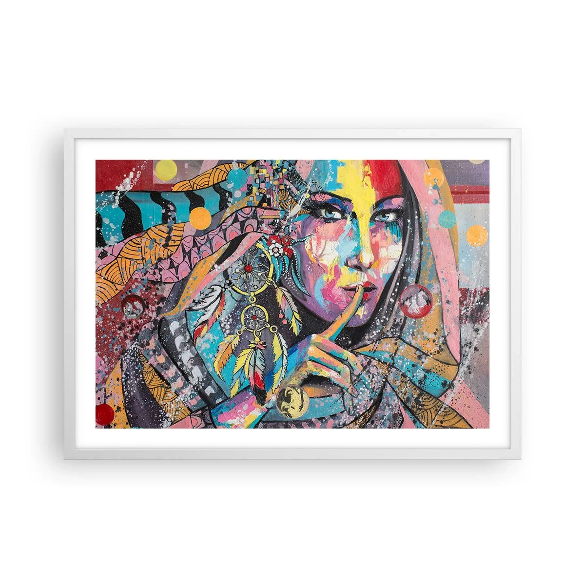 Poster în ramă albă - Taci până când înțelegi - 70x50 cm