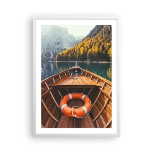Poster în ramă albă - Excursie pe munte - 50x70 cm