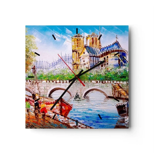 Ceas de perete - Ceas pe sticlă - Timpul lor nu trece niciodată - 30x30 cm