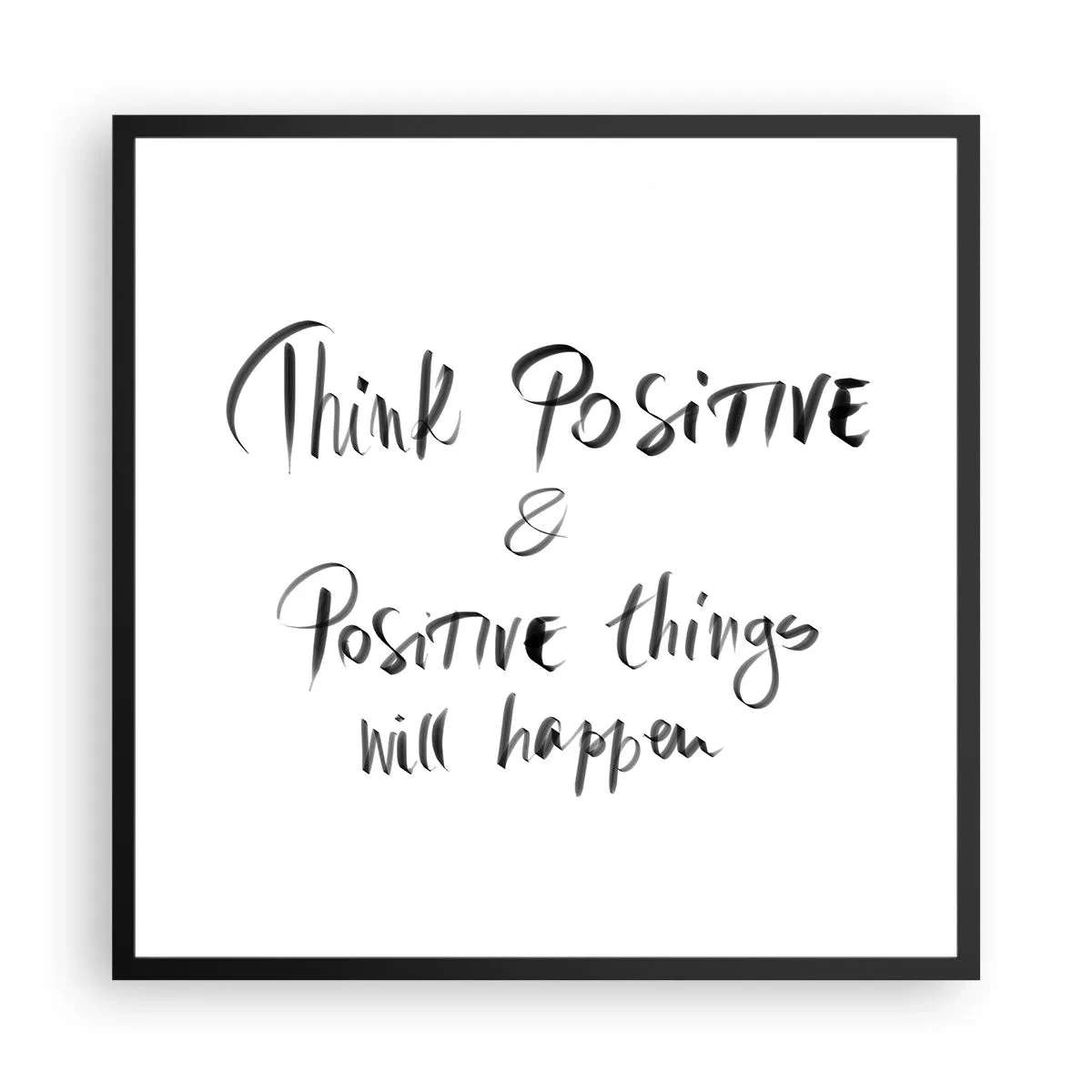 Poster în ramă neagră - Cum să trăim bine? - 60x60 cm