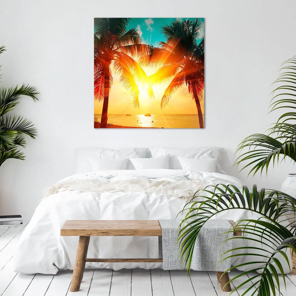 Tablou pe pânză - Cuplu exotic - 40x40 cm